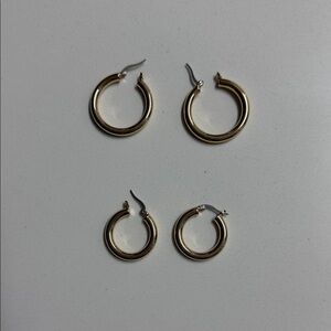 Elegant Gold Hoop Earrings Set